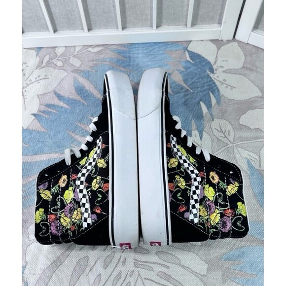 VANS -WOMENS - HI SK-8 Top PLATFORM 2.0 - POPPY CHECKERBOARD BLACK/MULTI - Picture 9 of 10